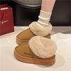Women's Winter Fur Shoes Male Ankle Boots Platform Slippers Home Warm Outdoor Basis Thick Wool Wool Short Boots
