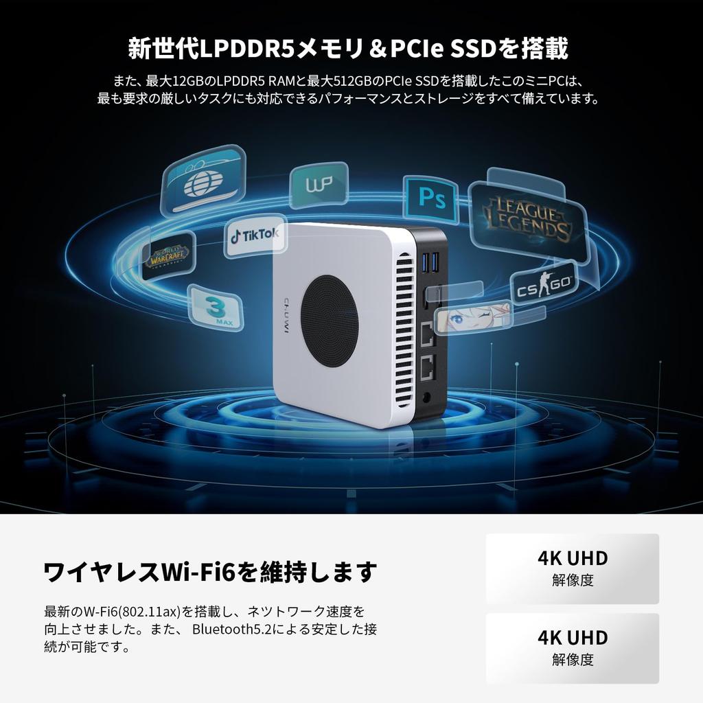 Мини-ПК 12-го поколения Intel N100 Windows11 CHUWI LarkBox Тихий небольшой настольный мини-ПК Мини-ПК /HDMI Сверхкомпактный 2.5G