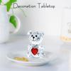 Red and Transparent Crystal Baby Bear Figurine Collection Bear Pretty Glass Ornament  Home