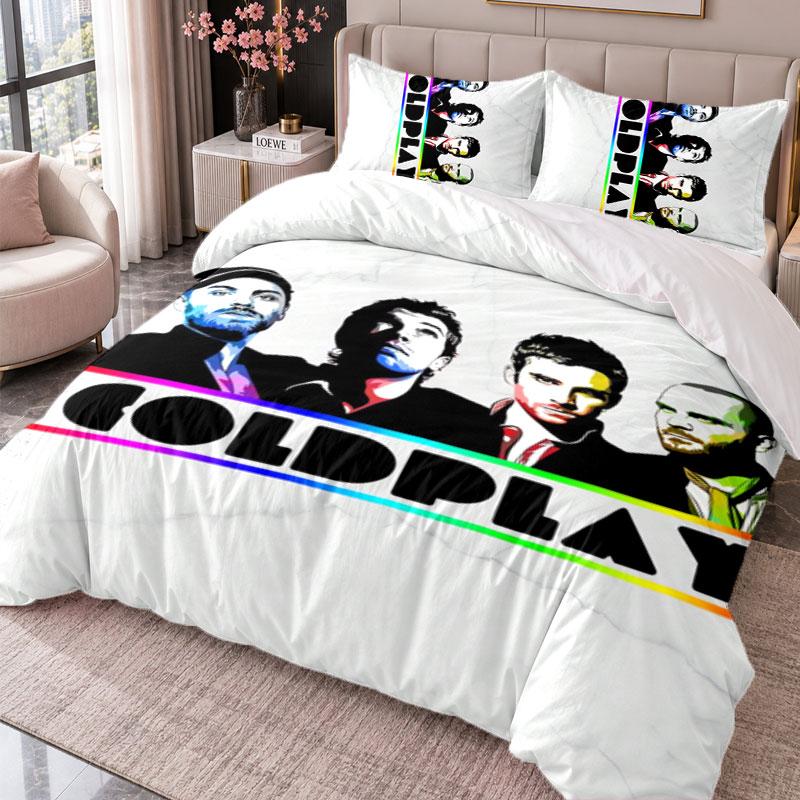 Coldplay 3Pcs Bedding Set Duvet Cover With Two Pillowcases For Bedroom Home Decoration