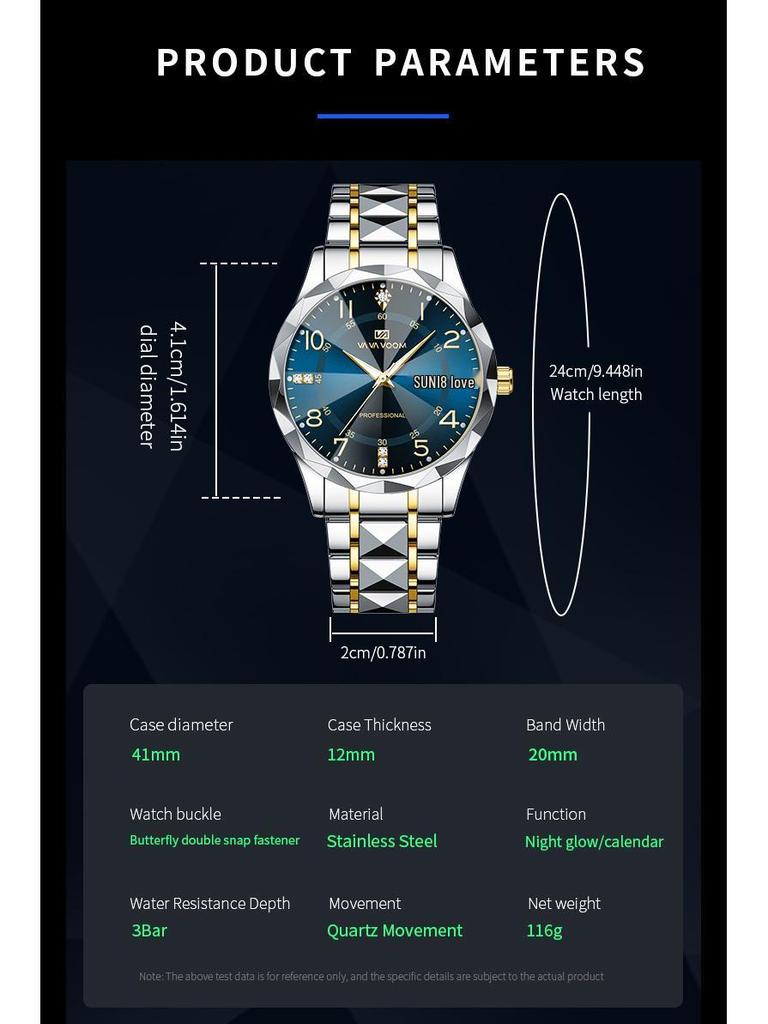 Вау Часы мужские с дизайном огранки бриллианта и логотипом на заказ