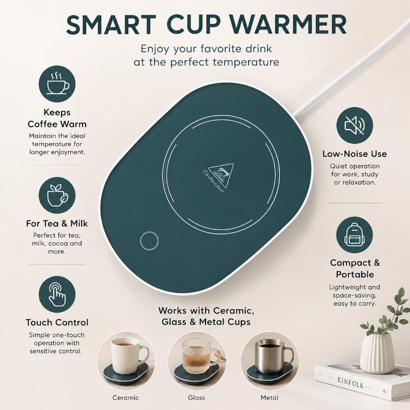 Electric Smart Thermostatic Coaster Is Suitable for Hot Milk, Coffee, Tea, Portable and Waterproof Suitable for Home and Office
