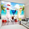 3D Sea Beach Series Printing Scenic Curtains for Bedroom Living Room Curtain Wholesale Window Curtains Scenery Drapes Outdoor
