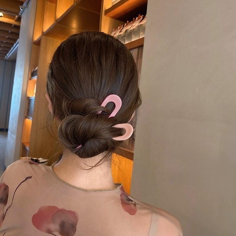 Simple As High-end Candy Colored Hair Sticks For Women Fashionable U-shaped Headwear For Girls Elegant Styling Accessories Gifts