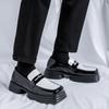 Fashion2024 Весна Мужские туфли из натуральной кожи Оксфорды с квадратным носком Нескользящая толстая подошва Мужские повседневные модные лоферы Мужская официальная обувь