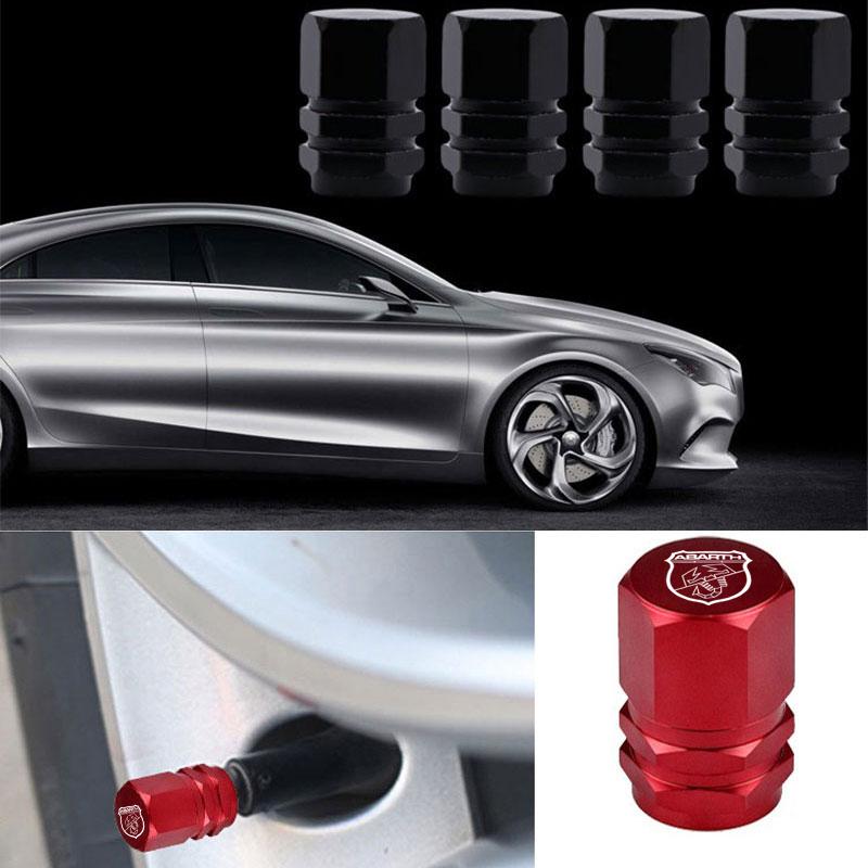 4pcs color metal hexagonal car valve cover tire For abarth 695 595 500 500c 500s competizione 124 Spider PUNTO stickers decor