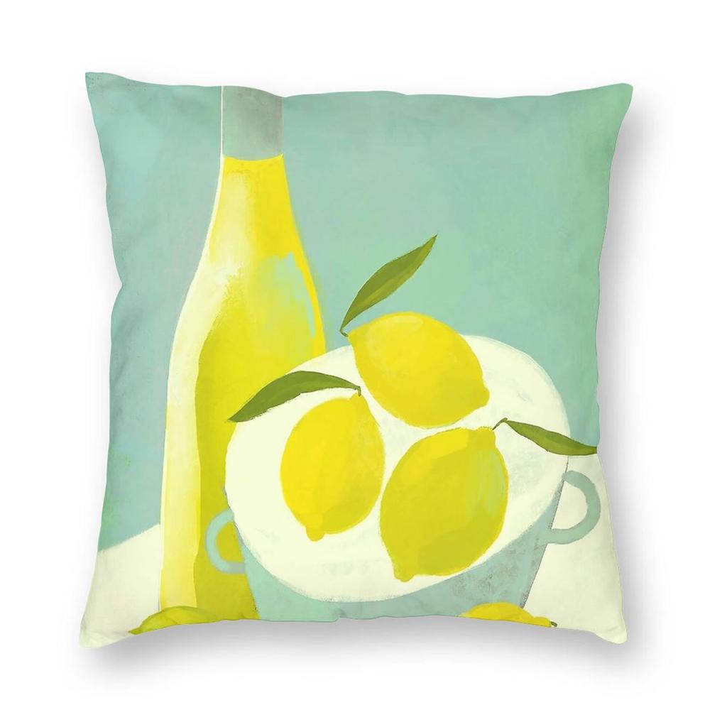 Limoncello Di Sorrento Square Pillowcase Polyester Linen Velvet Printed Zip Decorative Pillow Case Sofa Seater Cushion Cover