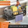 Kitchen Storage Rack Self-Draining Sink Shelf Stainless Steel Drain Rack Soap Sponge Holder Dishcloth Towel Rack Sink Organizer