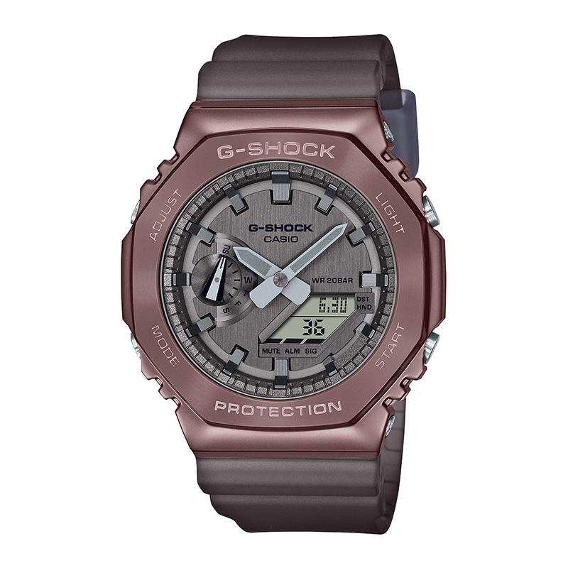 Casio Кастомизированные часы, модифицированная серия Farmer Iron Tree, Электронный механизм, Резиновый ремешок, Унисекс-модель, Циферблат цвета Gunmetal, GM-2100MF-5