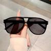 Fashion Pilot Oversized Sunglasses Woman Personality Double Bridges Sun Glasses Female Retro Mirror Eyewear UV400