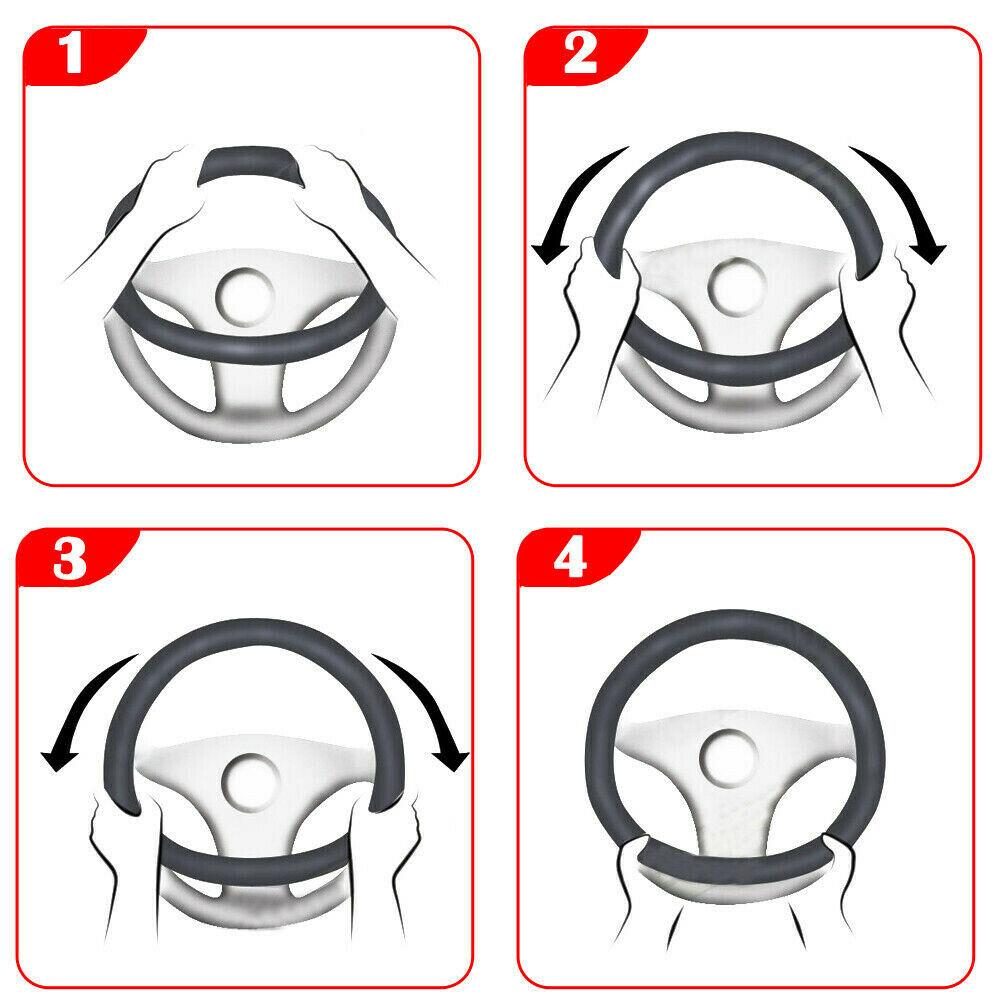 Car Steering Wheel Cover Breathable Anti Slip PU Leather Steering Covers Suitable Auto Decoration Carbon Fiber