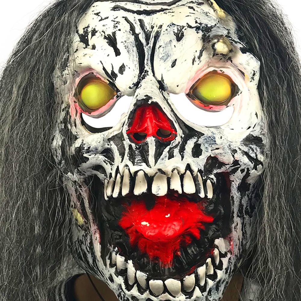 Halloween Horror Skeleton Glowing Mask Horror Zombie Latex Headgear Stage performance costume props