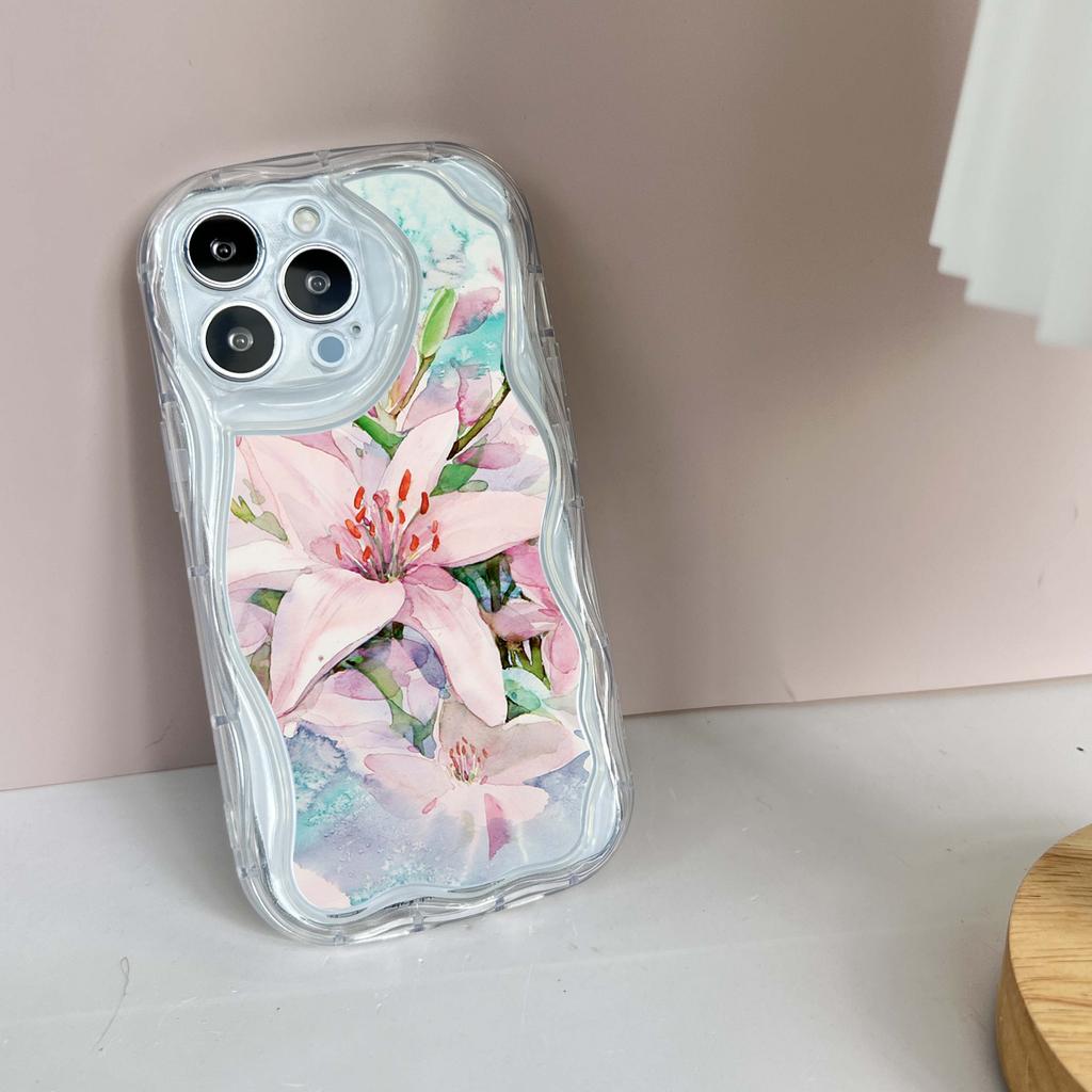 N55 Горячие цветы Растения Фрукты Волнистый чехол для телефона для iPhone 15 14 Pro Max Samsung S24 S23 Ultra S20 A54 A14 A34 Xiaomi Redmi Huawei Honor Мягкая задняя крышка