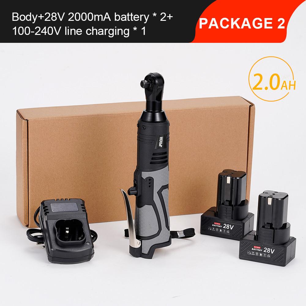 Cordless Electric Impact Wrench Screwdriver 3/8 Right Angle Electric Ratchet Wrench Portable Power Tool Set