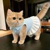 Платье для кошки Легкое с воротником-поло Без рукавов Юбка Кукла Полосатый золотистый Девон-рекс Кошки