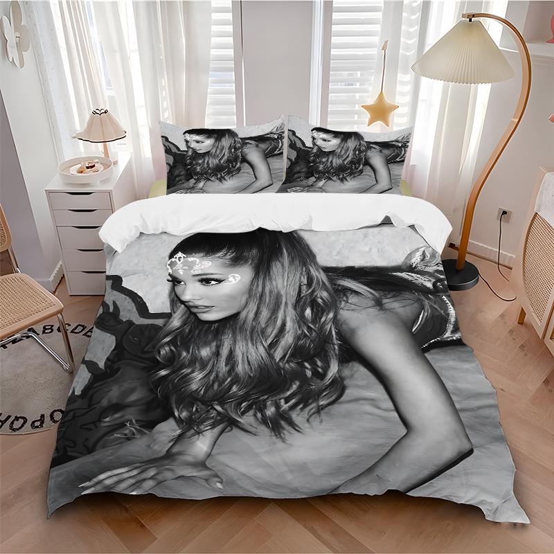 3Pcs Ariana Grande'S Artistic Journey Bedding Sets For All Sizes New 3D Printed Bed Cover Comforter Duvet Cover Pillowcase Bedroom Decoration