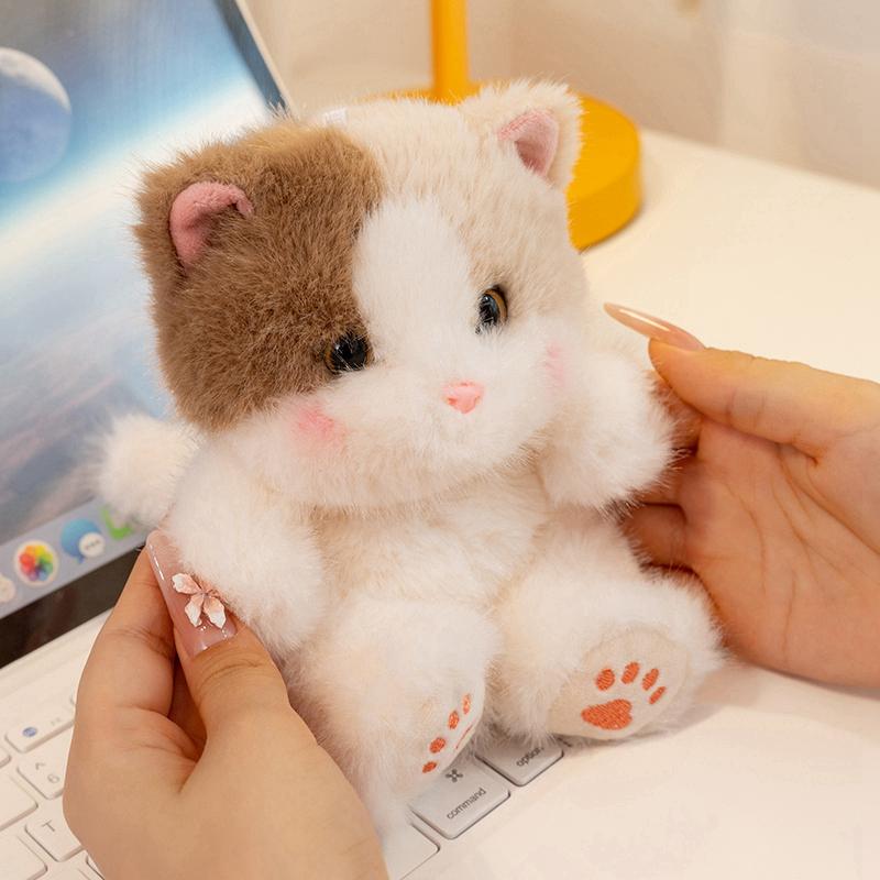 13 см Мини Милая Плюшевая Игрушка Домашний Кот Кукла Рэгдолл Полосатый Кот Сиамский Котенок Кукла Сопровождающее Животное Кукла Подарок Ребенку на День Рождения