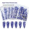 1440pcs Dark Blue Aurora Flatback Glass Rhinestones - No-Fall-Off Silver Base Nail Art Decorations