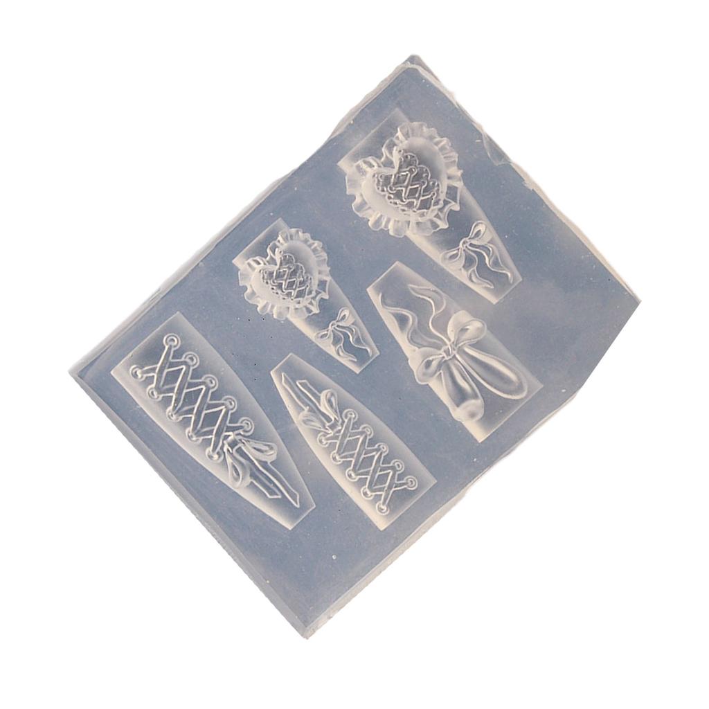 Многоразовая силиконовая форма для нейл-арта для 3D-дизайнов в виде сердец и полосок, аксессуары для рукоделия с точными резными узорами