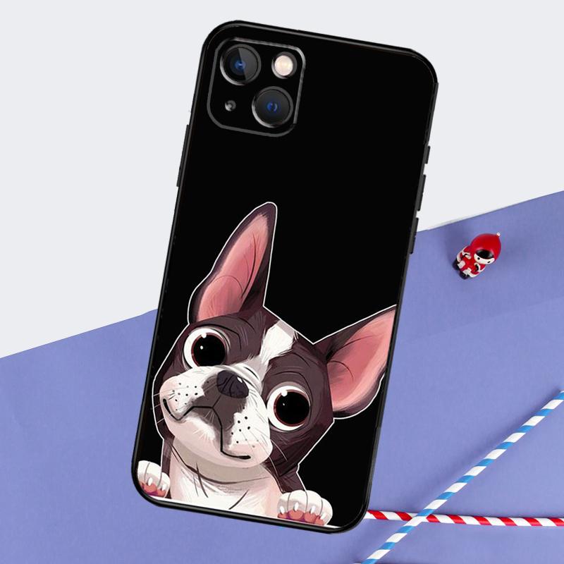 Чехол для телефона с французским бульдогом для iPhone 16 Pro 15 Pro 11 12 13 14 Pro Max Mini XR 16e 15 16 Plus Защитный корпус