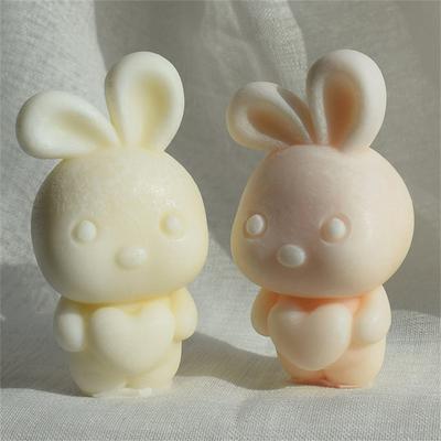 Складные ушки Love Rabbit Свеча Силиконовая форма Ароматизированный кролик Смола Форма DIY Поделки Свеча Мыловарение Украшения для дома