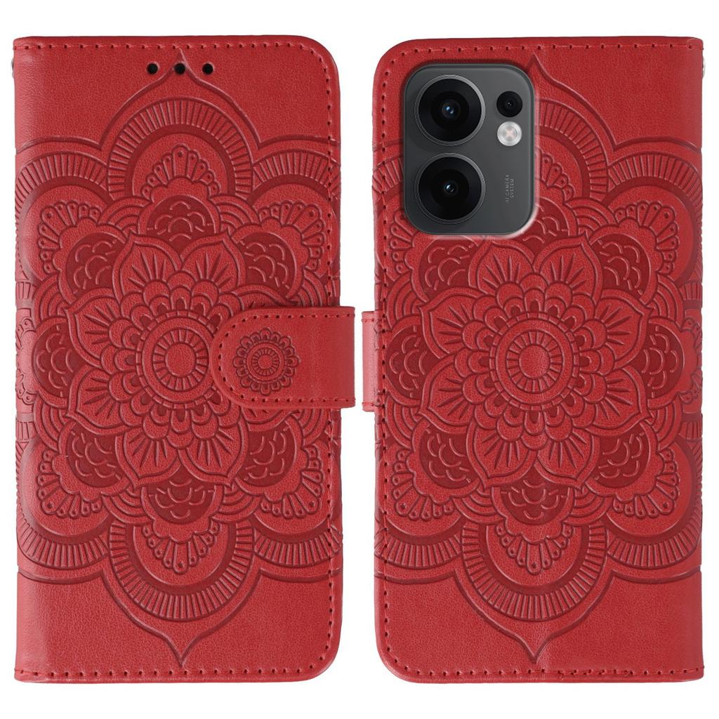 For Oppo Reno13 F 4G/5G Case PU Leather Mandala Imprinted Design Wallet Phone Cover