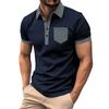Men's Spring Colorblock Short Sleeve Lapel Shirt Men's Casual Fashion Shirt