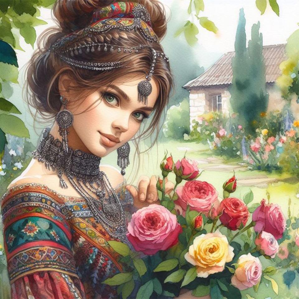 5DDIY Алмазная картина Новая серия Элегантный женский цветок Алмазное искусство Девушки Мозаика Вышивка Картина Настенное украшение