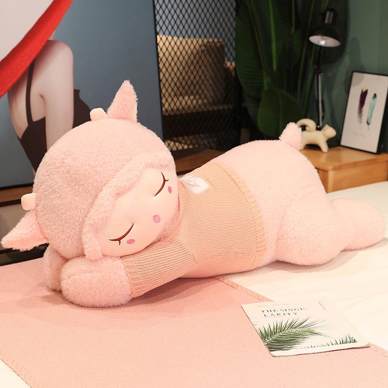 Кукла Папа Овечка спит с подушкой в виде овцы Милая кукла-овечка Мягкие игрушки Подарок для мальчиков и девочек