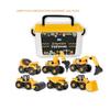 Happy Play Vehicle, Vehicle Tool 6sets, (Dump Truck, Mixer Truck, Road Roller, Breaker, Excavator, Loader 6 In1)