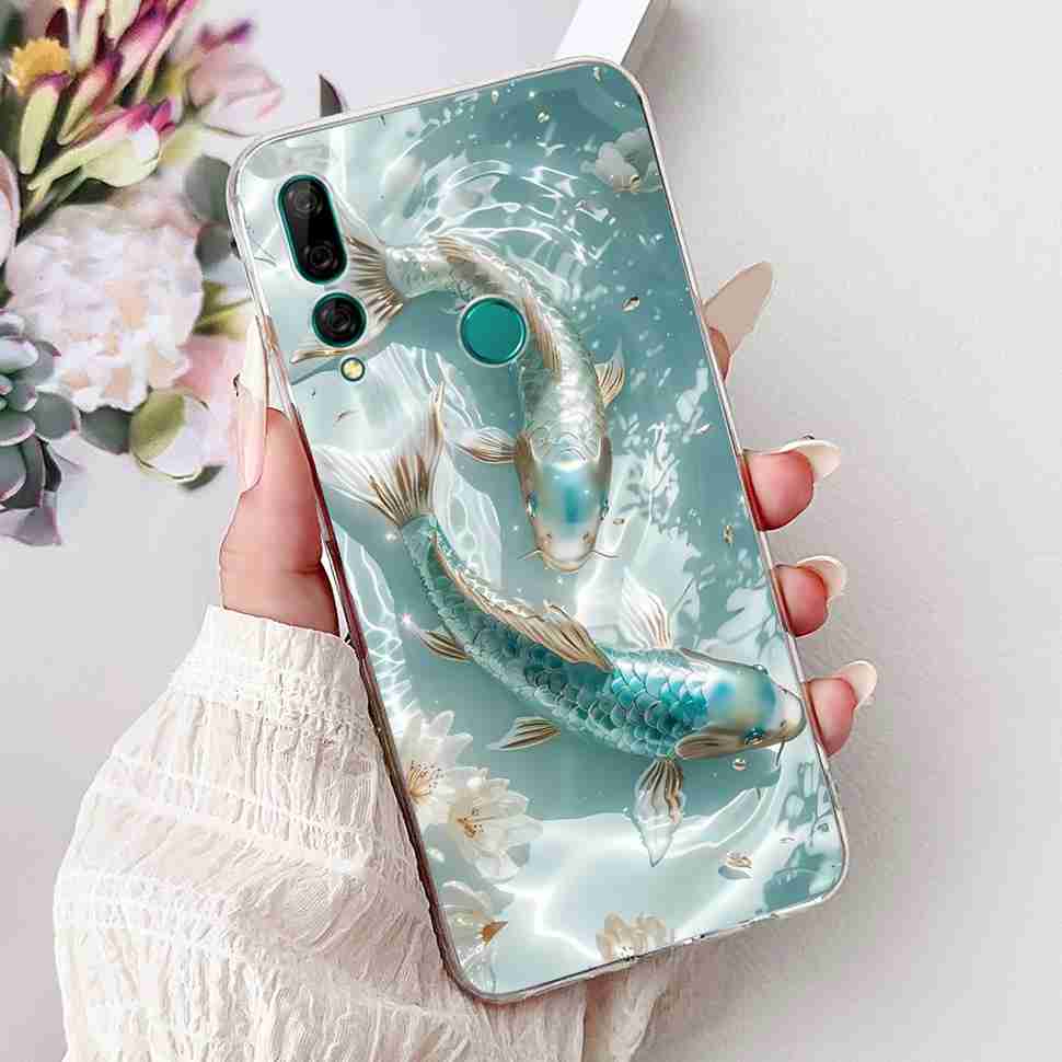 For Huawei Y9 Prime 2019 6.59" Case Soft Silicone Fashion Flowers TPU Cover For Huawei y9 Prime 2019 STK-L21 Bumper Shell Coque