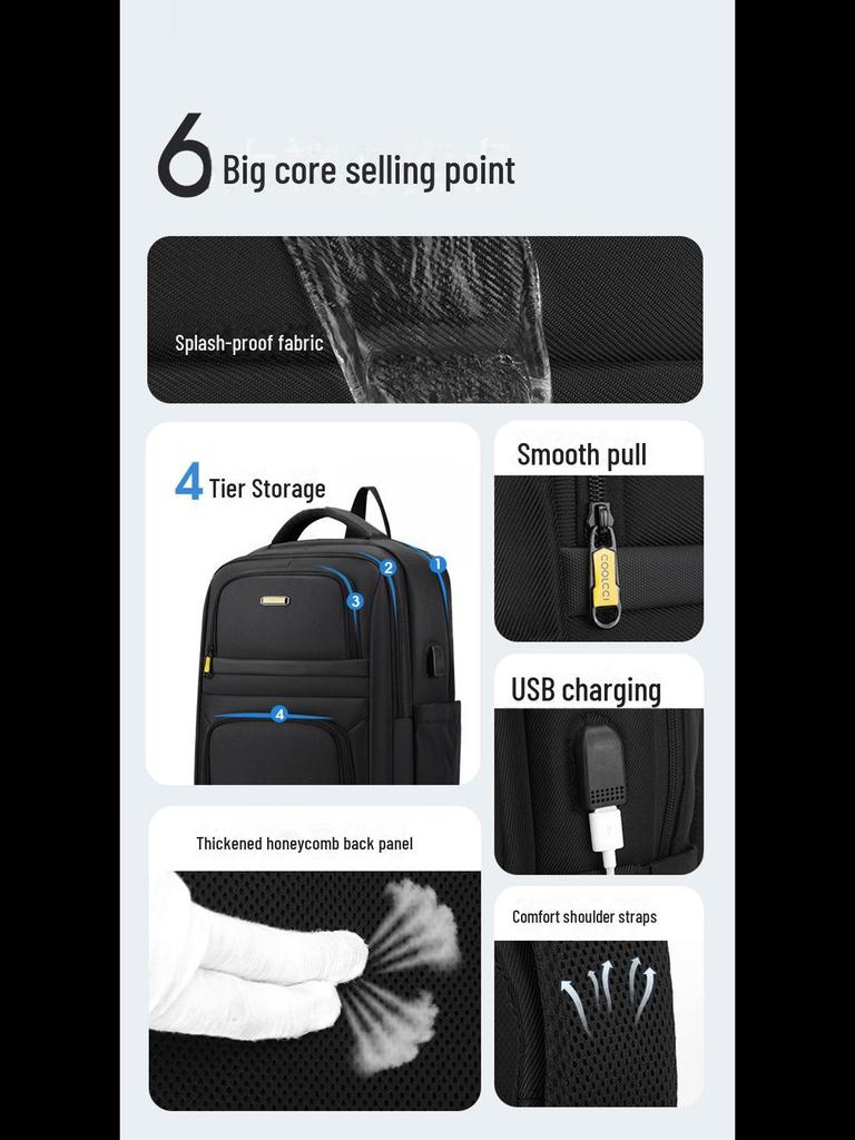 High-End Waterproof Commuter Backpack for Men and Women - Fashionable Travel and Work Bag