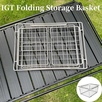 Складная корзина для хранения IGT из нержавеющей стали, односекционная корзина для слива, многофункциональная корзина для хранения яиц на открытом воздухе, аксессуары для стола для яичных рулетов