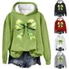Women's Fashion Casual Long Sleeve Christmas Printed Round Neck Hooded Sweatshirt Top