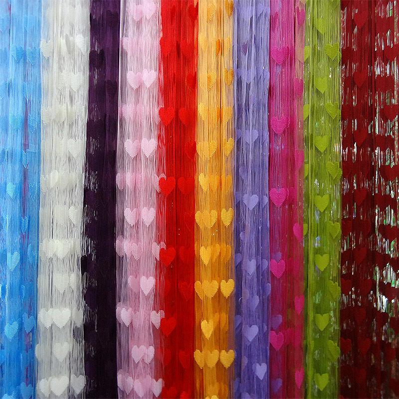 Романтическая занавеска с линией любви, занавеска на дверь с кисточками, милая занавеска с персиковым сердечком, перегородка, подвесная занавеска (1 шт.)