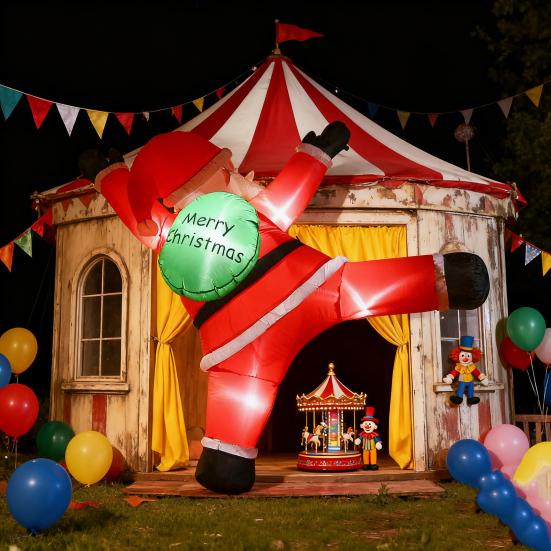 Рождественский надувной Санта-Клаус, уличная декорация, большой светящийся надувной Санта со встроенной светодиодной подсветкой для переднего/заднего двора, сада, газона, наружный декор