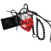 PU Leather Lovely Heart Shaped Keyring Ins Bag Charms Exquisite Car Keychain  Party