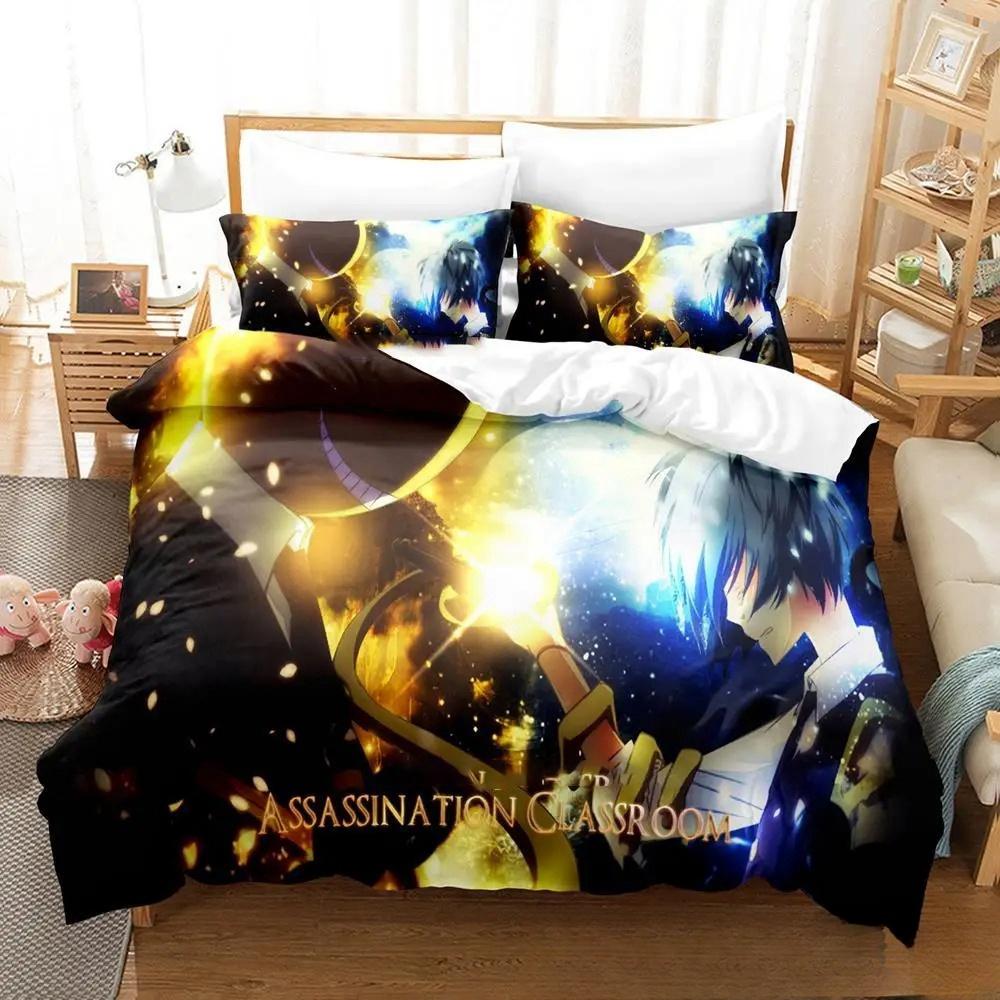 3D Мультяшный Набор Постельного Белья Класс Убийц Коро-сенсей Мальчики Девочки Полуторный Двуспальный Кингсайз Пододеяльник Наволочка Кровать Мальчики Взрослый