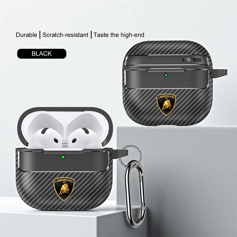 Soft Earphone Case For Apple AirPods 4 2024 Cover for Airpod Pro 1 2 3 4th With keyring For Lamborghini URUS Huracan Aventador MM3