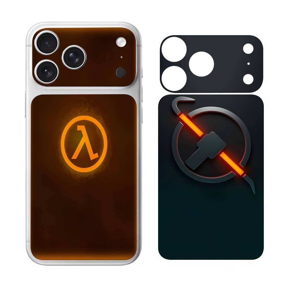 Игровой Half Life Наклейка на заднюю крышку Защитная Для Iphone 17 Pro Max Кожаная наклейка Задняя защитная декоративная наклейка