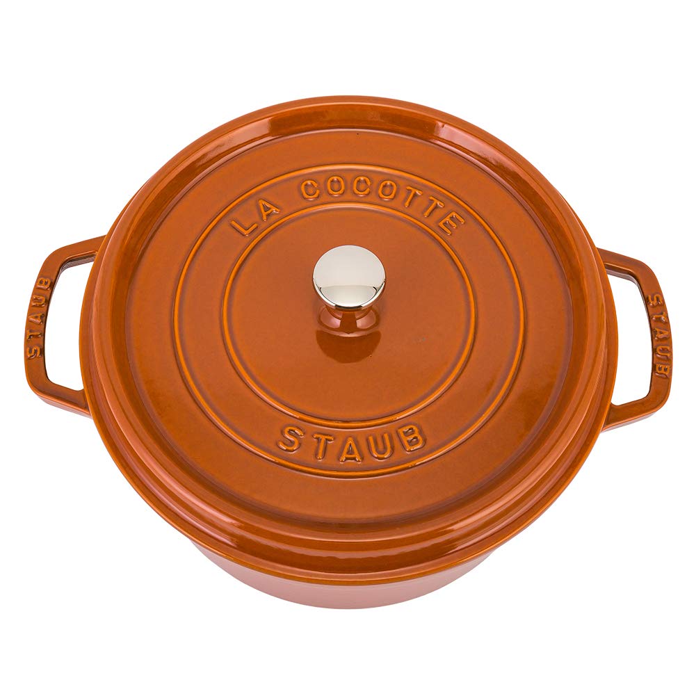 Staub Pico Cocotte Round 28cm Cinnamon 11028806 Pot Enamel Pot Rund Brater Cinnamon Pico Cocotte Stylish Pot Pan Cookware Kitchen Supplies [Staub]
