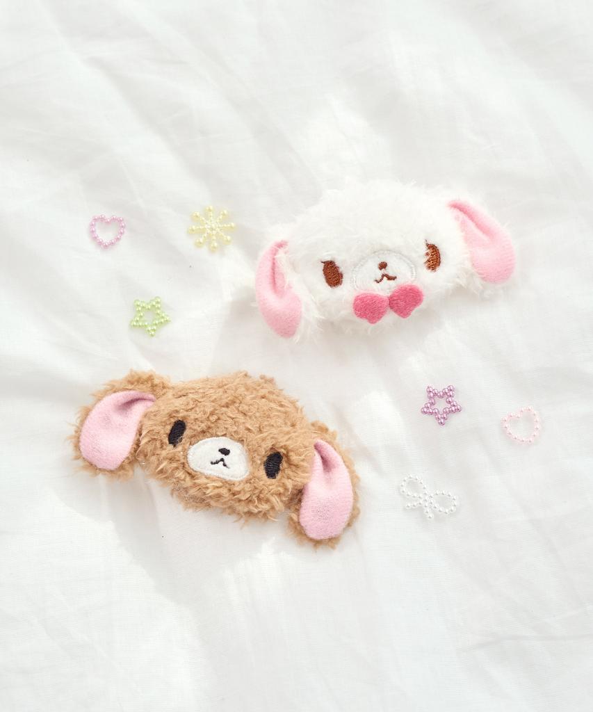 Плюшевые заколки Colley Sugar Bunnies 2 вида (Широуса и Куроуса)