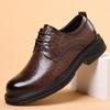 Мужская повседневная кожаная обувь натуральная кожа деловая модельная мужская обувь платформа большая голова дышащая обувь нескользящая и износостойкая фабричная