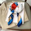 Imitation Silk Spring and Summer New Printed Square Scarf Fashionable Decorative Collarbone Scarf Retro Simple Scarf Tying Bag