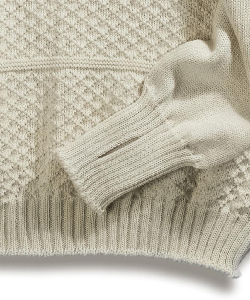 Geonjiulleunseu Aran Half Button Sweater - Aran