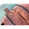 Goat Leather Backpack Rucksack Travel Genuine Brown Unisex Vintage Bag