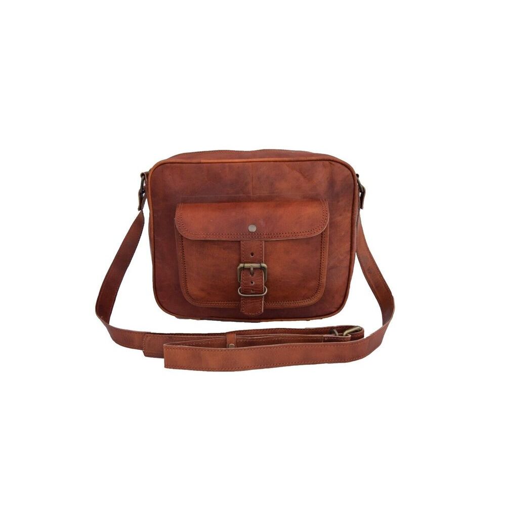 Сумка-мессенджер через плечо Сумка-слинг Сумка из козьей кожи, маленькая, 11 дюймов