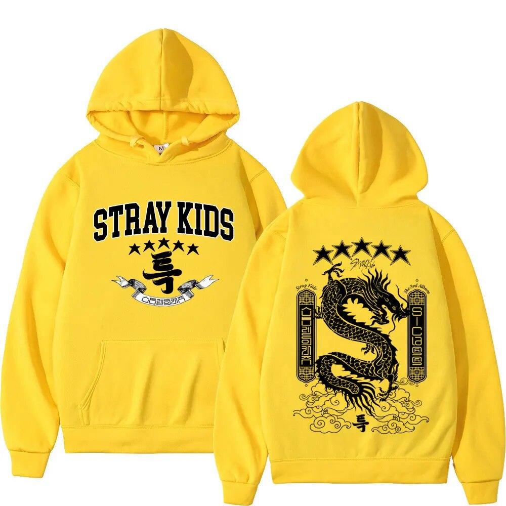 Толстовки с капюшоном для мальчиков Stray Kids 5 звезд, корейская поп-музыка 2023, новый музыкальный альбом, толстовки с принтом, унисекс, женские трендовые модные свободные пуловеры