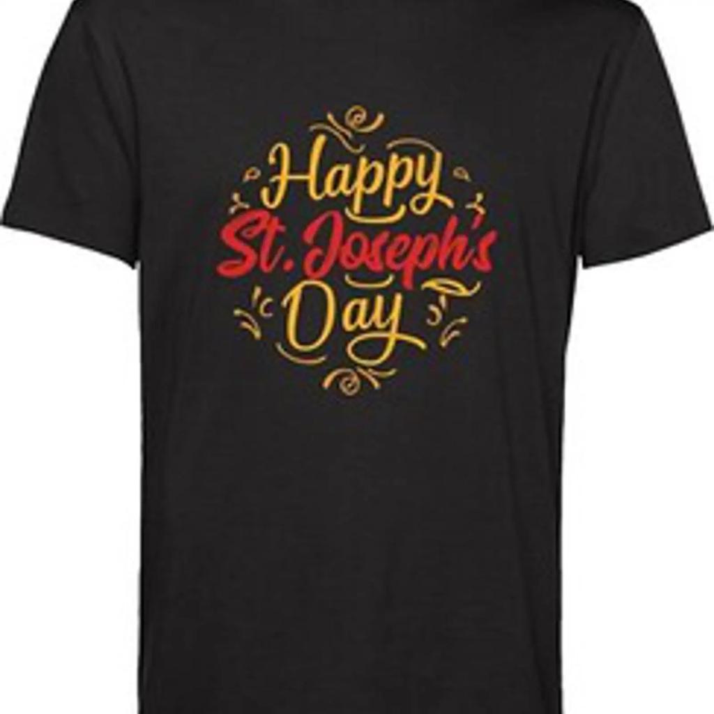 Happy St Josephs Day T Shirt Fest Des Heiligen Josef Religises Geschenk Top Vintage Stretched Breathable Unisex