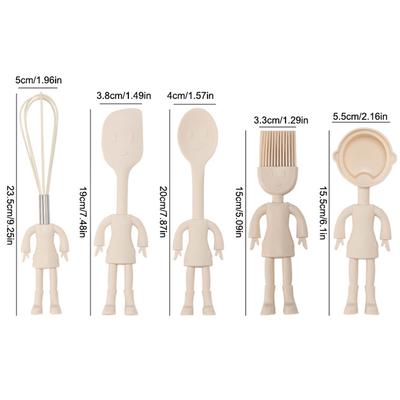 5 шт./набор белый креативный многоцелевой мини-шпатель для масла пищевой силиконовый скребок для печенья и выпечки